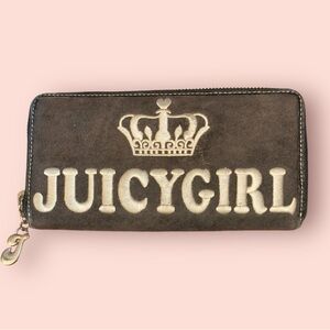 Juicy Couture | Wallets | Vintage Brown Embroidered Zippered Wallet Clutch